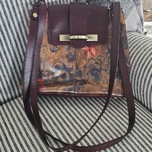 Patricia Nash Multicolor Floral Leather Shoulder Bag